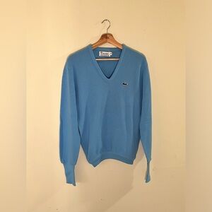 Men’s Lacoste V-Neck Sweater Light Blue - Size Medium
